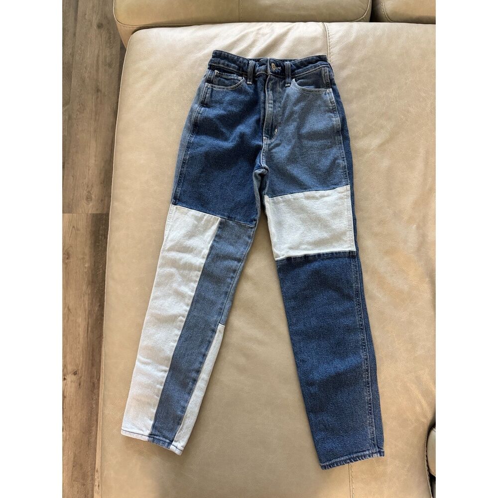 Hollister Ultra High-Rise Patchwork Mom Jeans